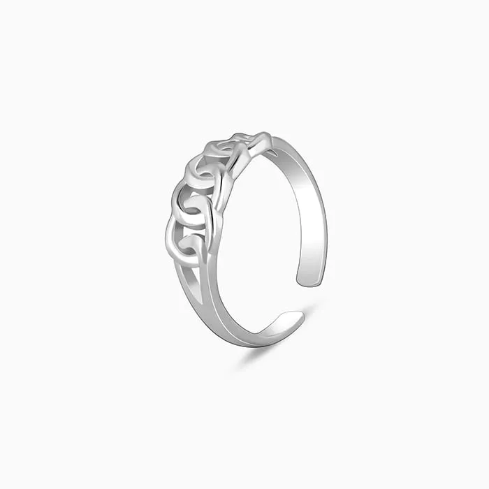 Silver Flowing Links Toe Rings Giva
