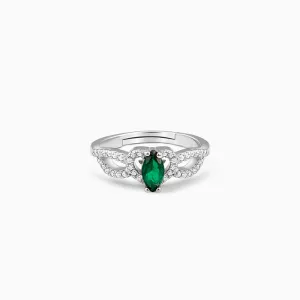 Silver Green Spark Ring Giva