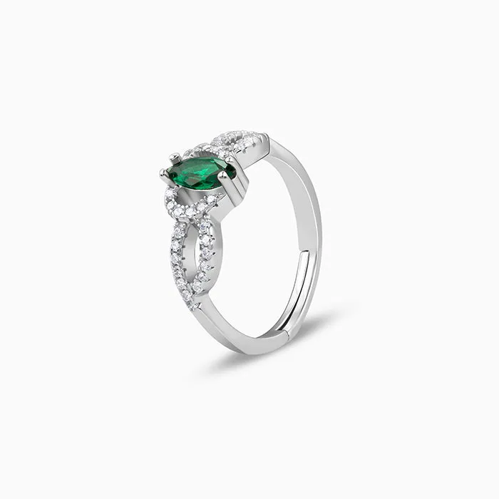 Silver Green Spark Ring Giva