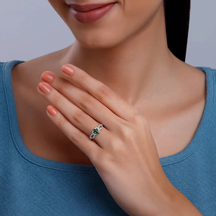 Silver Green Spark Ring Giva
