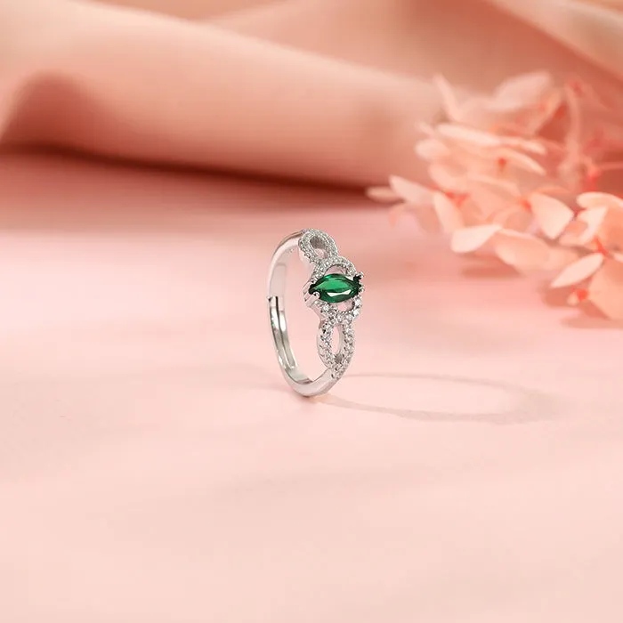 Silver Green Spark Ring Giva