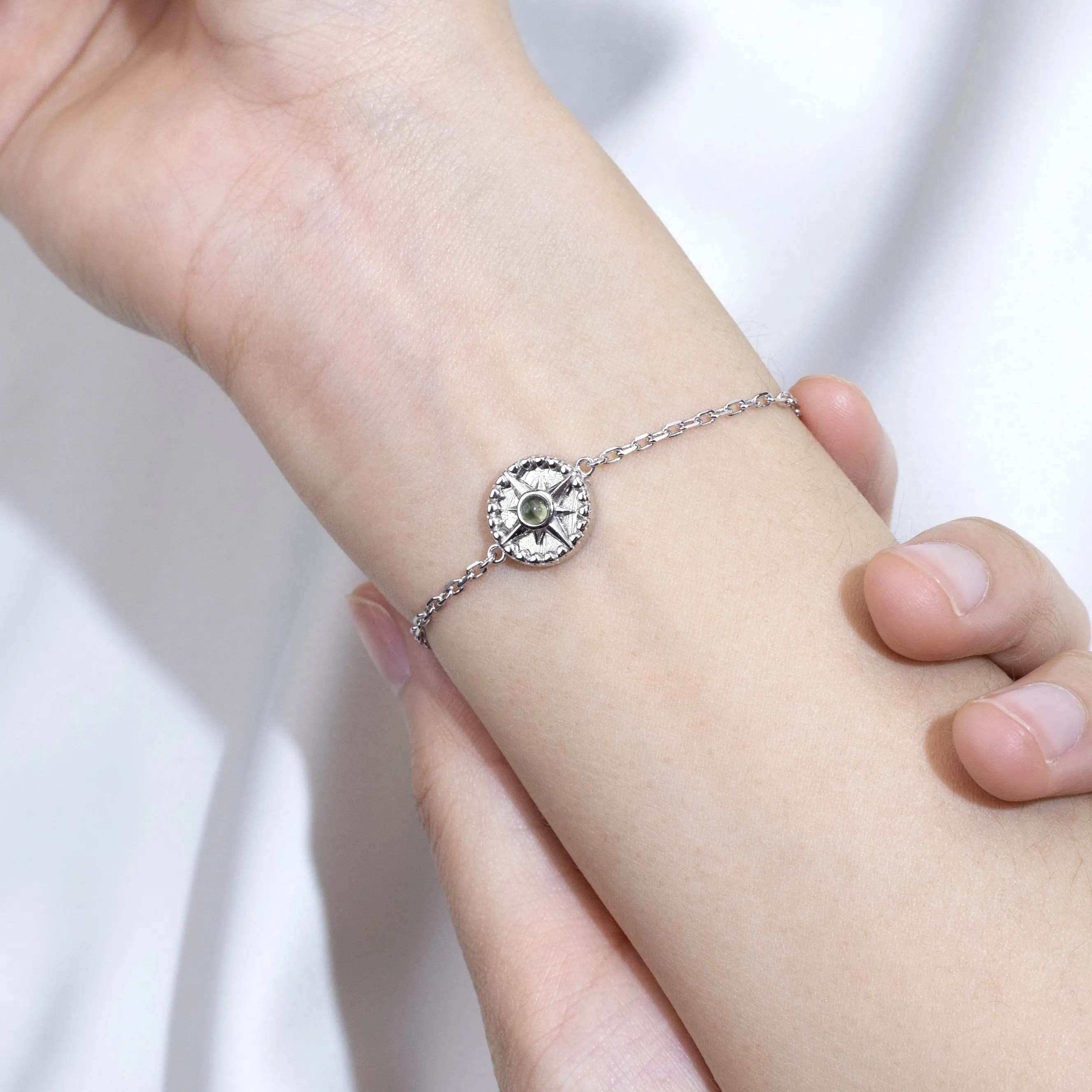 Silver Meteorite Orbit Bracelet