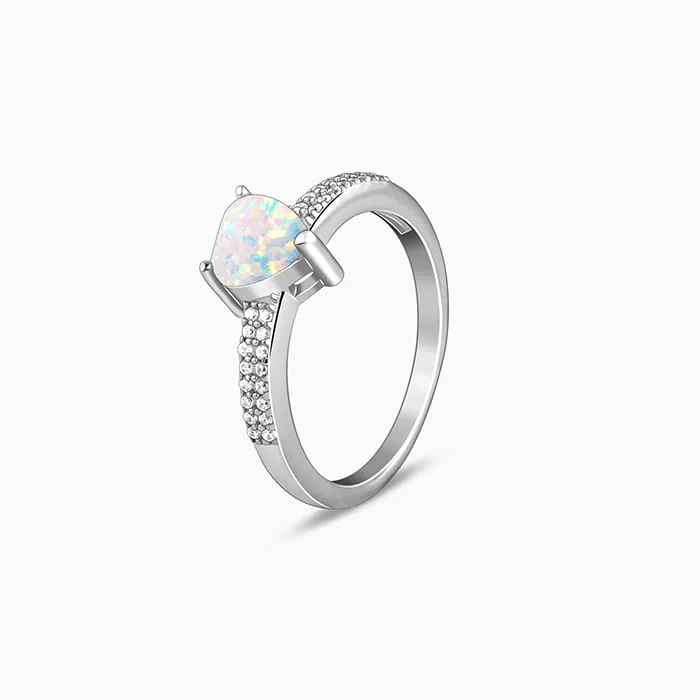 Silver Opal Heart Ring Giva