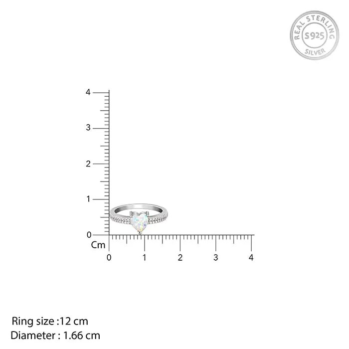 Silver Opal Heart Ring Giva