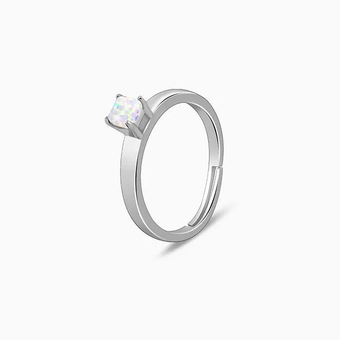 Silver Opal Square Ring Giva