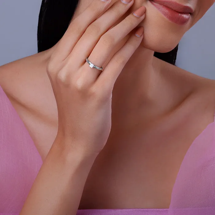 Silver Opal Square Ring Giva