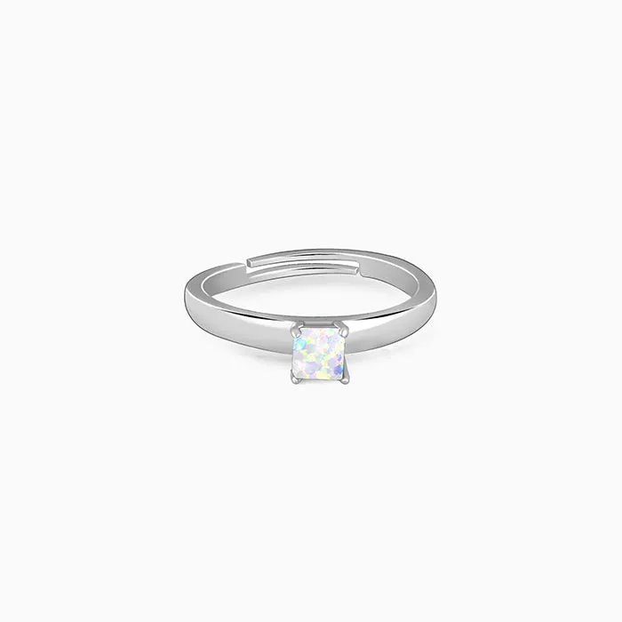 Silver Opal Square Ring Giva