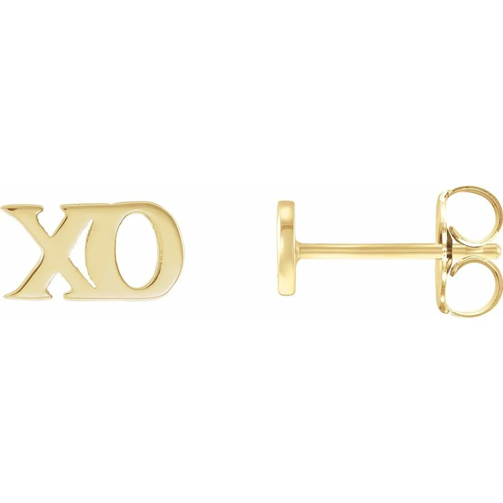 Silver Petite XO Stud Earrings