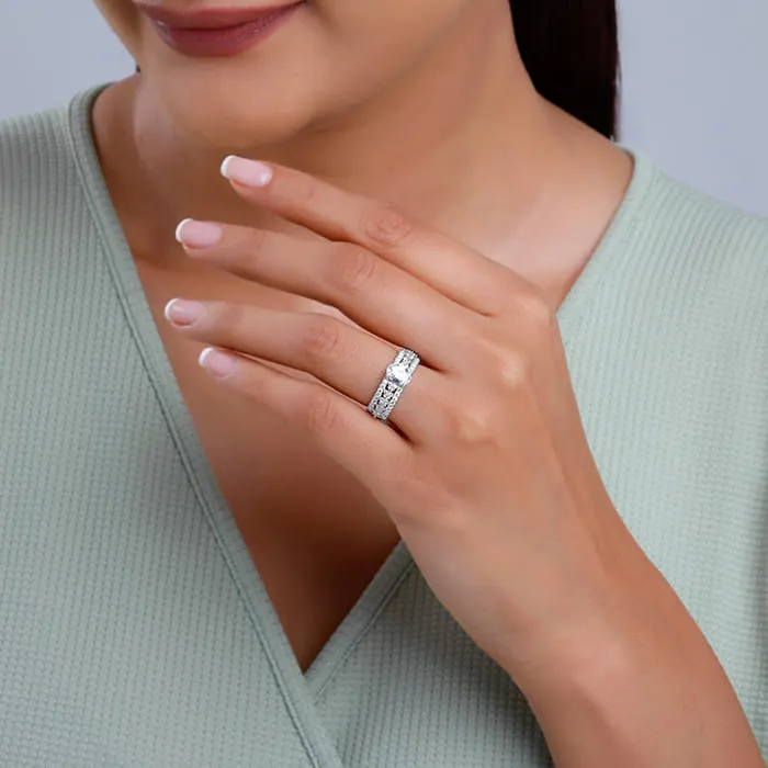 Silver Queen of Hearts Ring Giva
