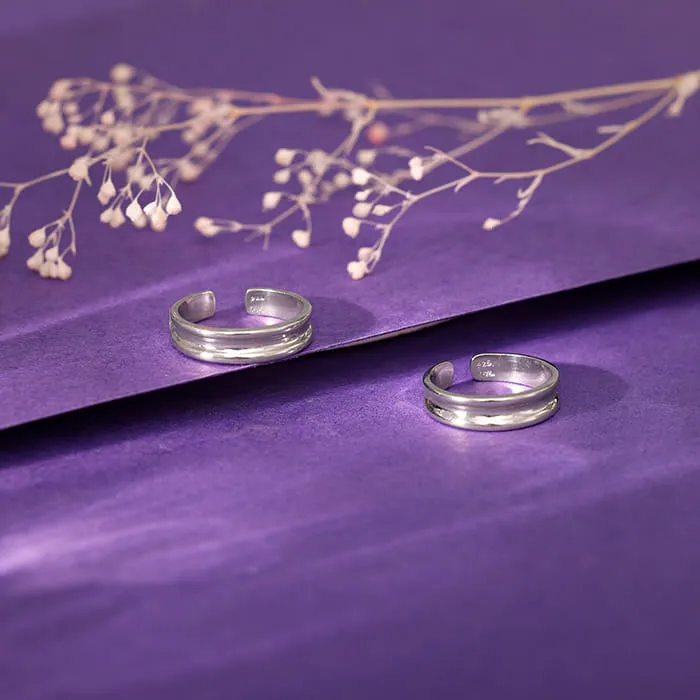 Silver Radiance Wrap Toe Rings Giva