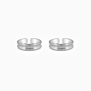 Silver Radiance Wrap Toe Rings Giva