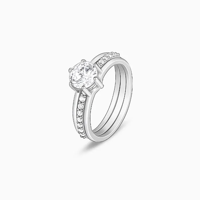 Silver Radiant 2-in-1 Detachable Rings Giva