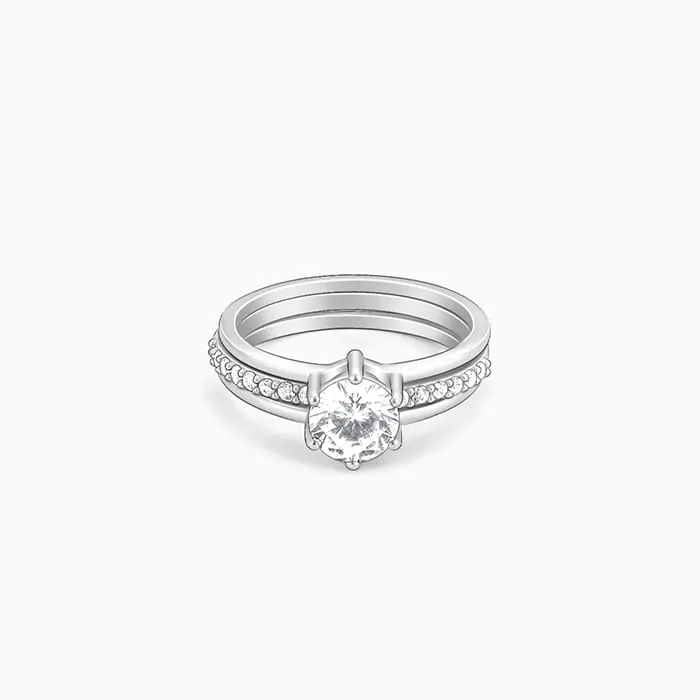 Silver Radiant 2-in-1 Detachable Rings Giva