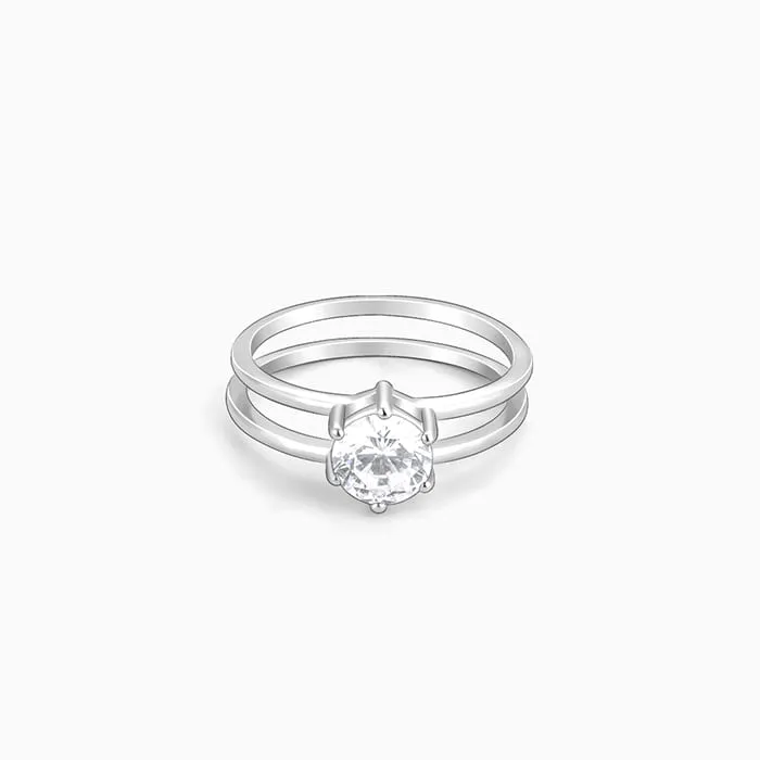 Silver Radiant 2-in-1 Detachable Rings Giva