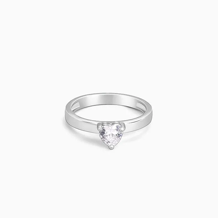 Silver Radiant Heart 2-in-1 Rings Giva