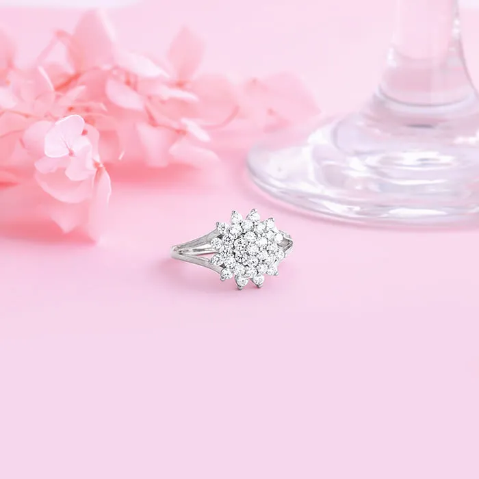 Silver Shiny Cluster Ring Giva
