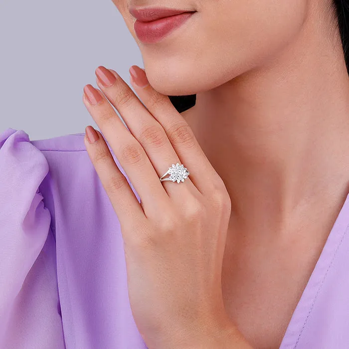 Silver Shiny Cluster Ring Giva