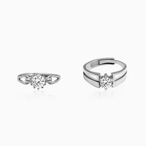 Silver Solitaire Of Love Couple Rings Giva