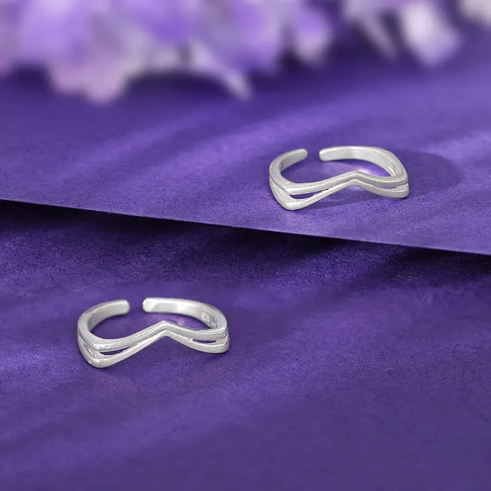 Silver Vintage Love Toe Rings Giva