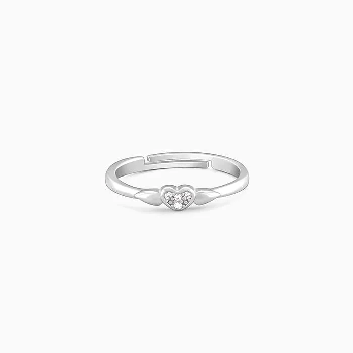Silver Winged Heart Ring Giva