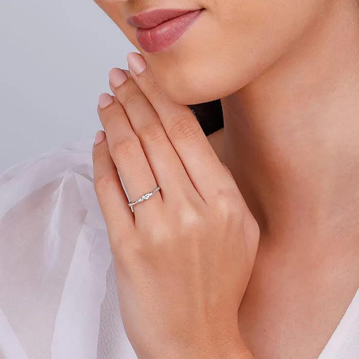 Silver Winged Heart Ring Giva