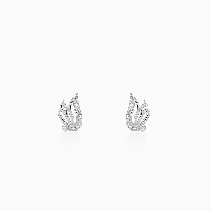Silver Zircon Winged Earrings Giva