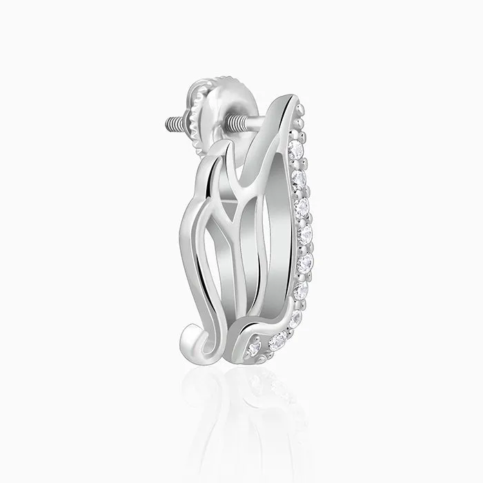 Silver Zircon Winged Earrings Giva
