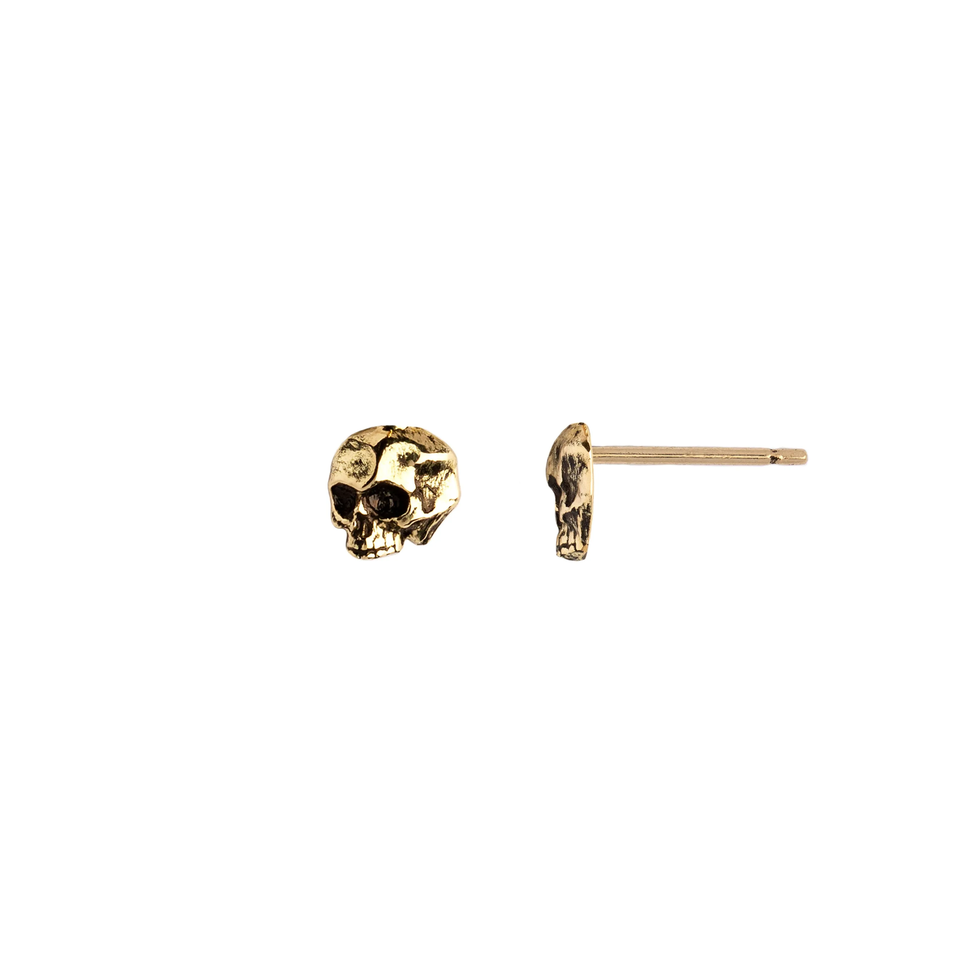 Skull 14K Gold Symbol Stud