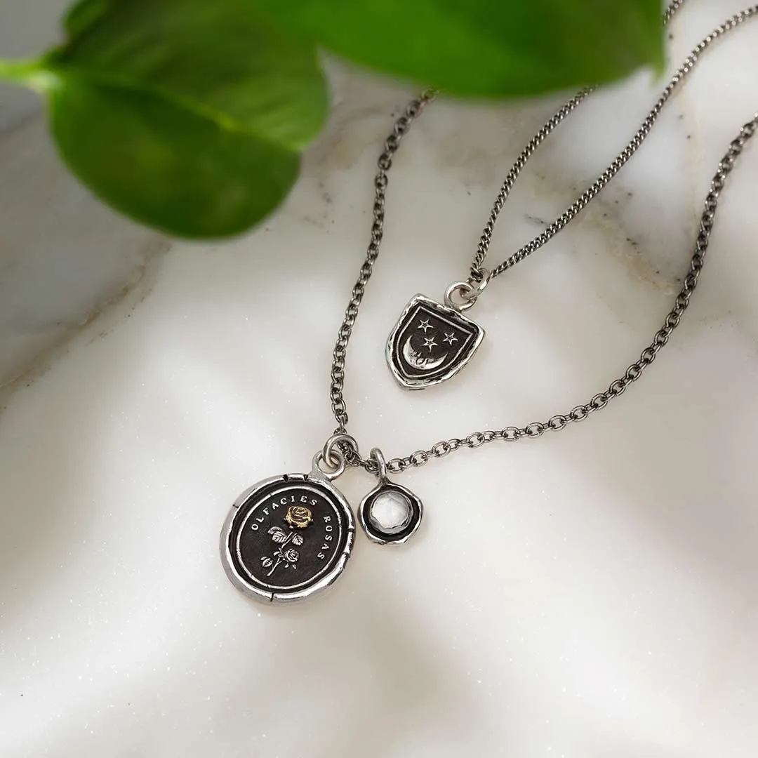 Slow Down 14K Gold on Silver Talisman
