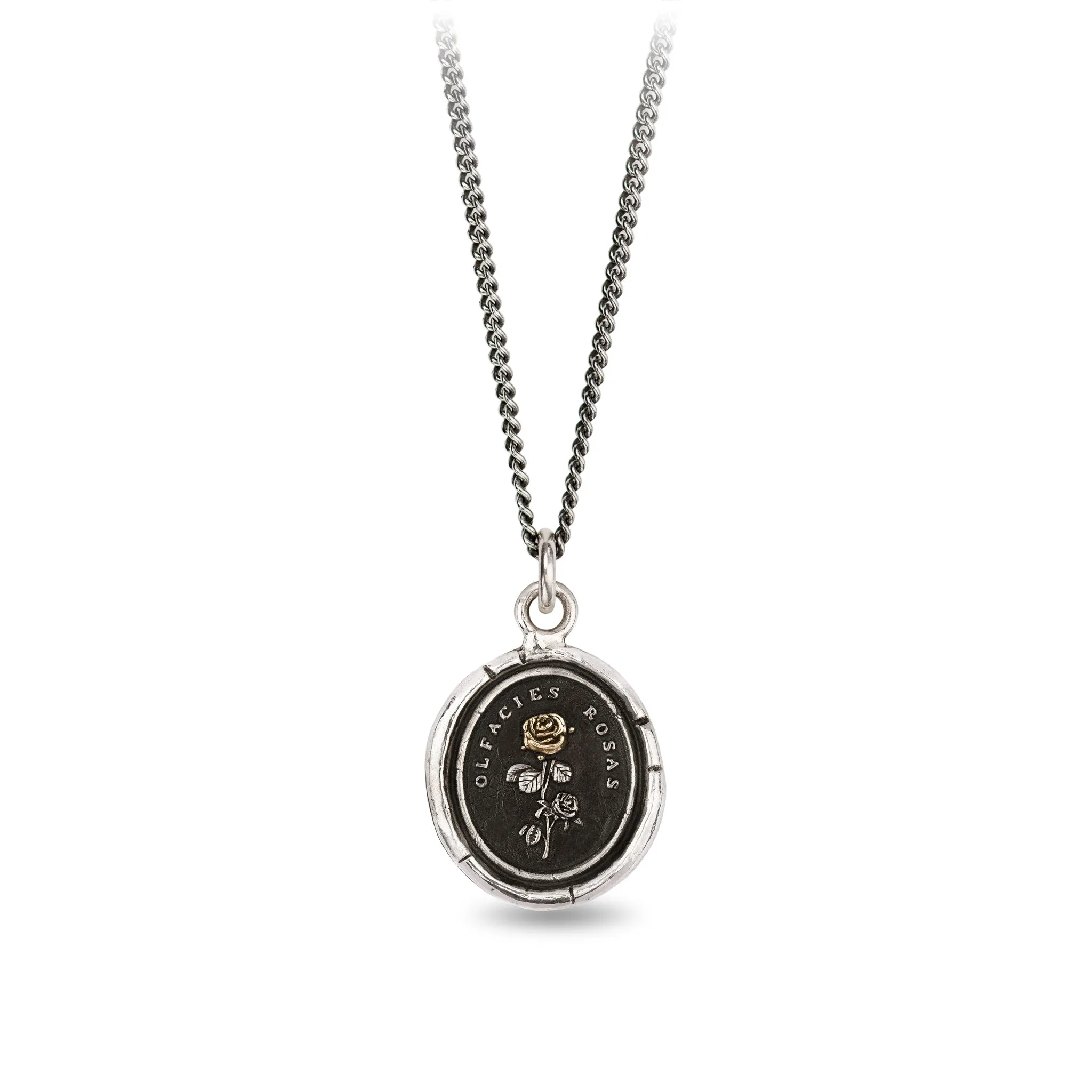 Slow Down 14K Gold on Silver Talisman