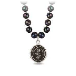 Slow Down Freshwater Pearl Necklace - Peacock Black