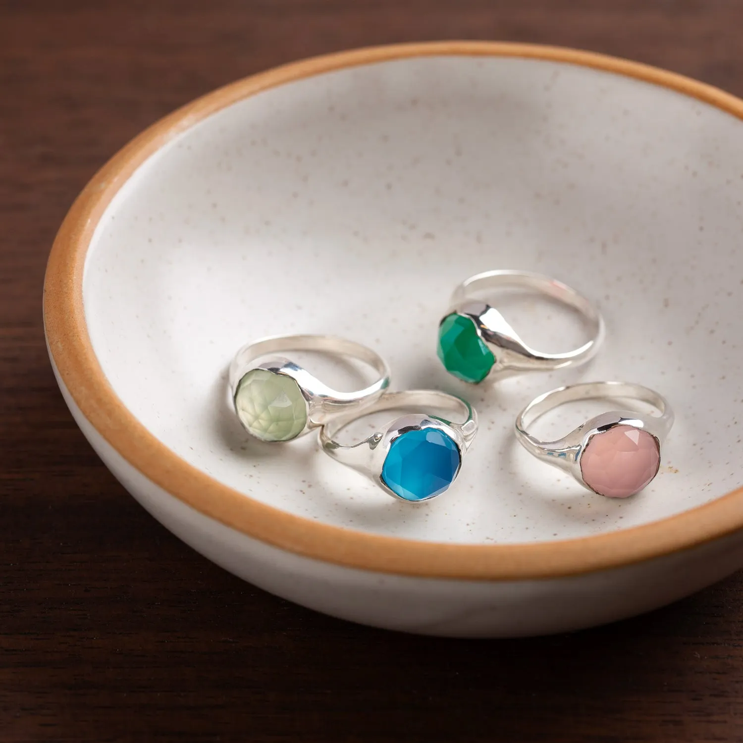 Smoky Quartz Large Faceted Stone Set Signet Ring