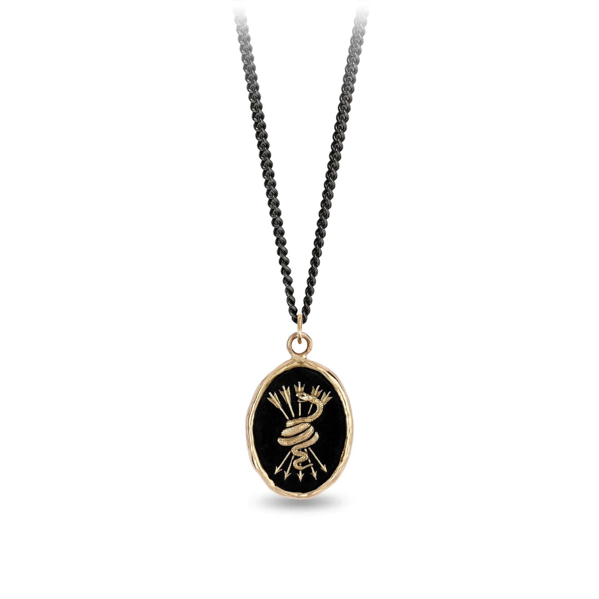 Snake & Arrows 14K Gold Talisman