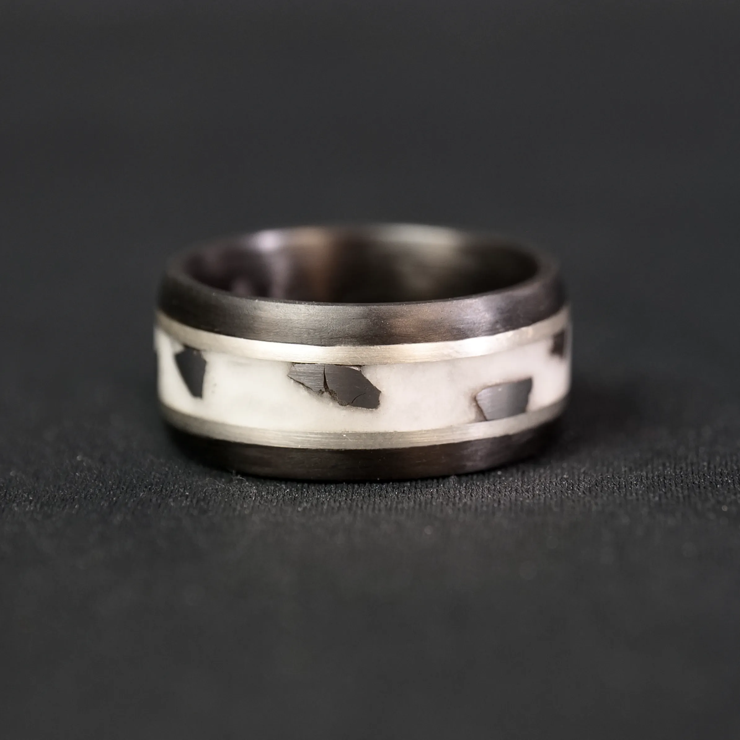 Solar Eclipse Glowstone Ring | Tungsten and Meteorite
