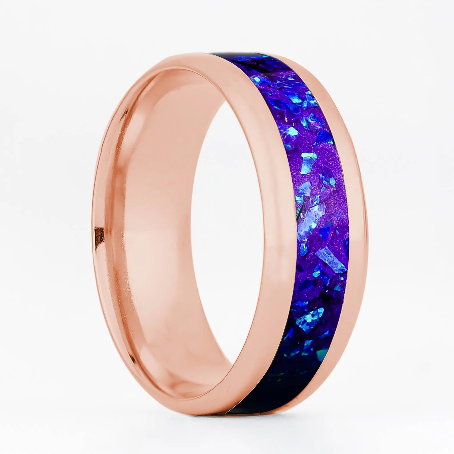 Solid Gold Lavender Opal Glowstone Ring
