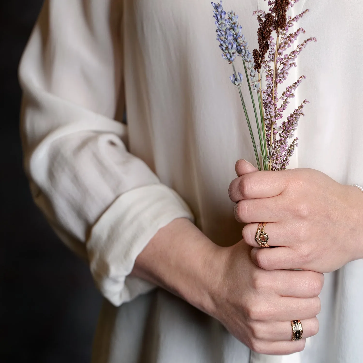 Solitaire 14K Gold Partner Ring