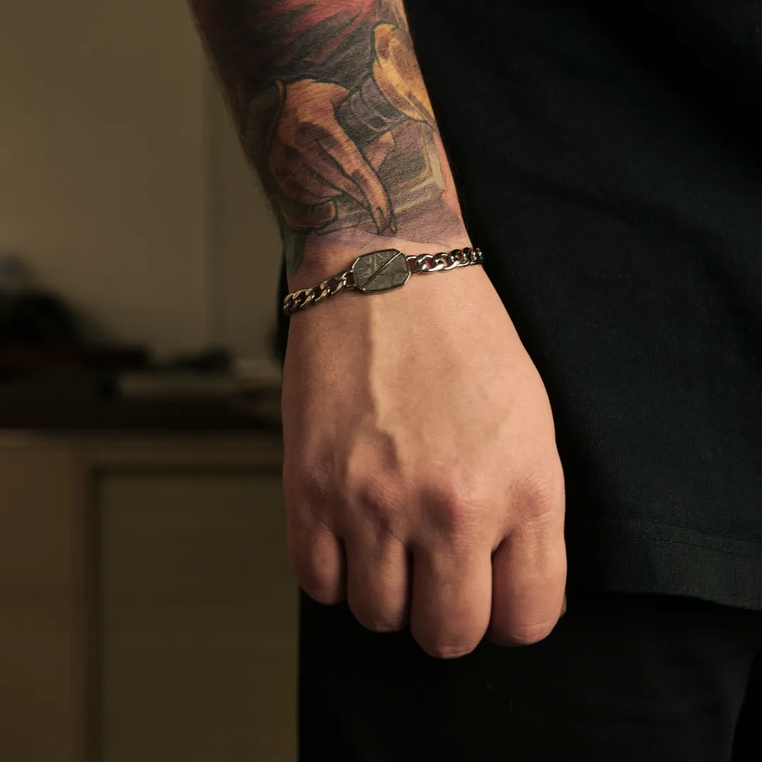 Split Meteorite Cuban Bracelet