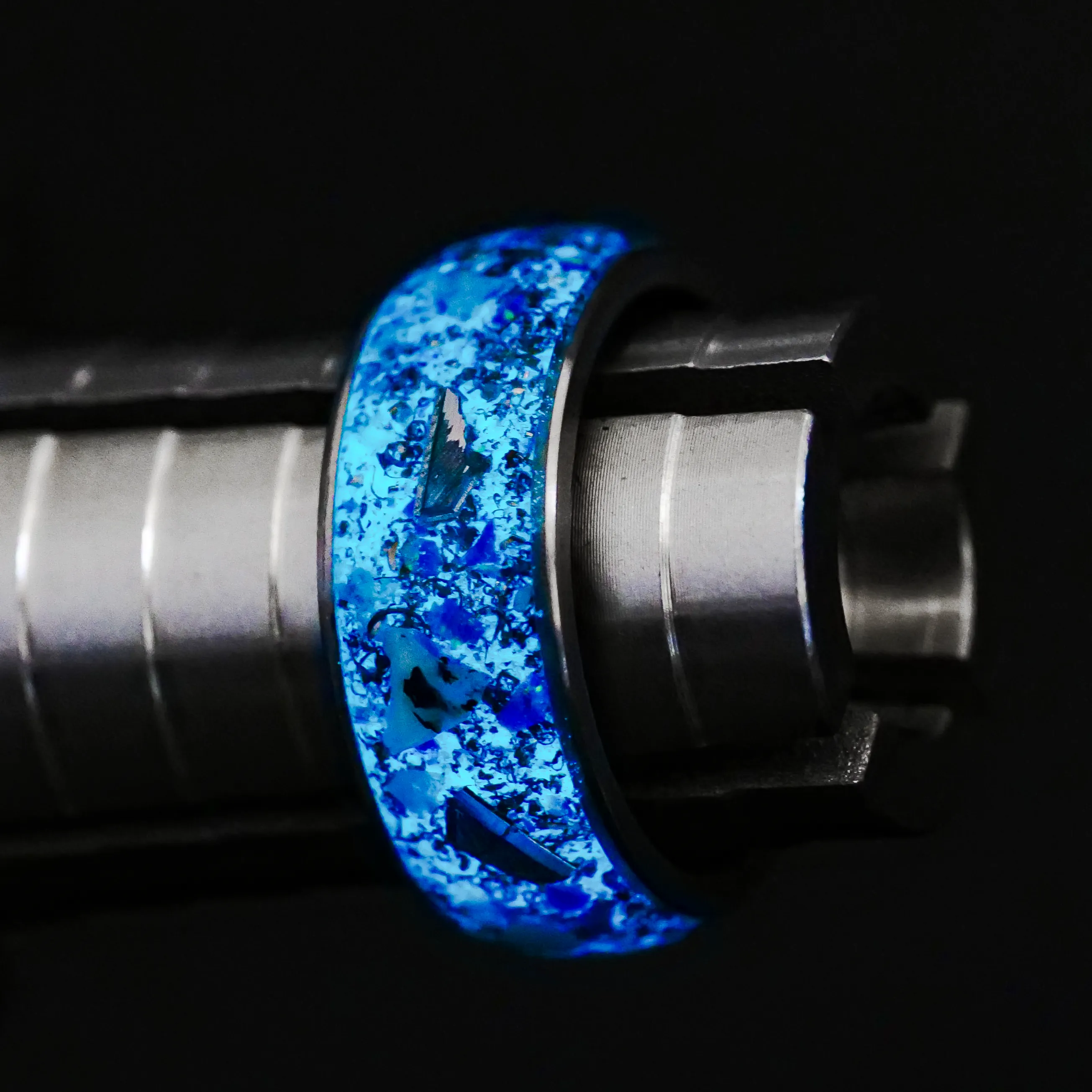 Star Dust Halo Ring on Titanium
