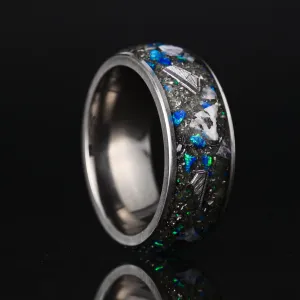 Star Dust Halo Ring on Titanium