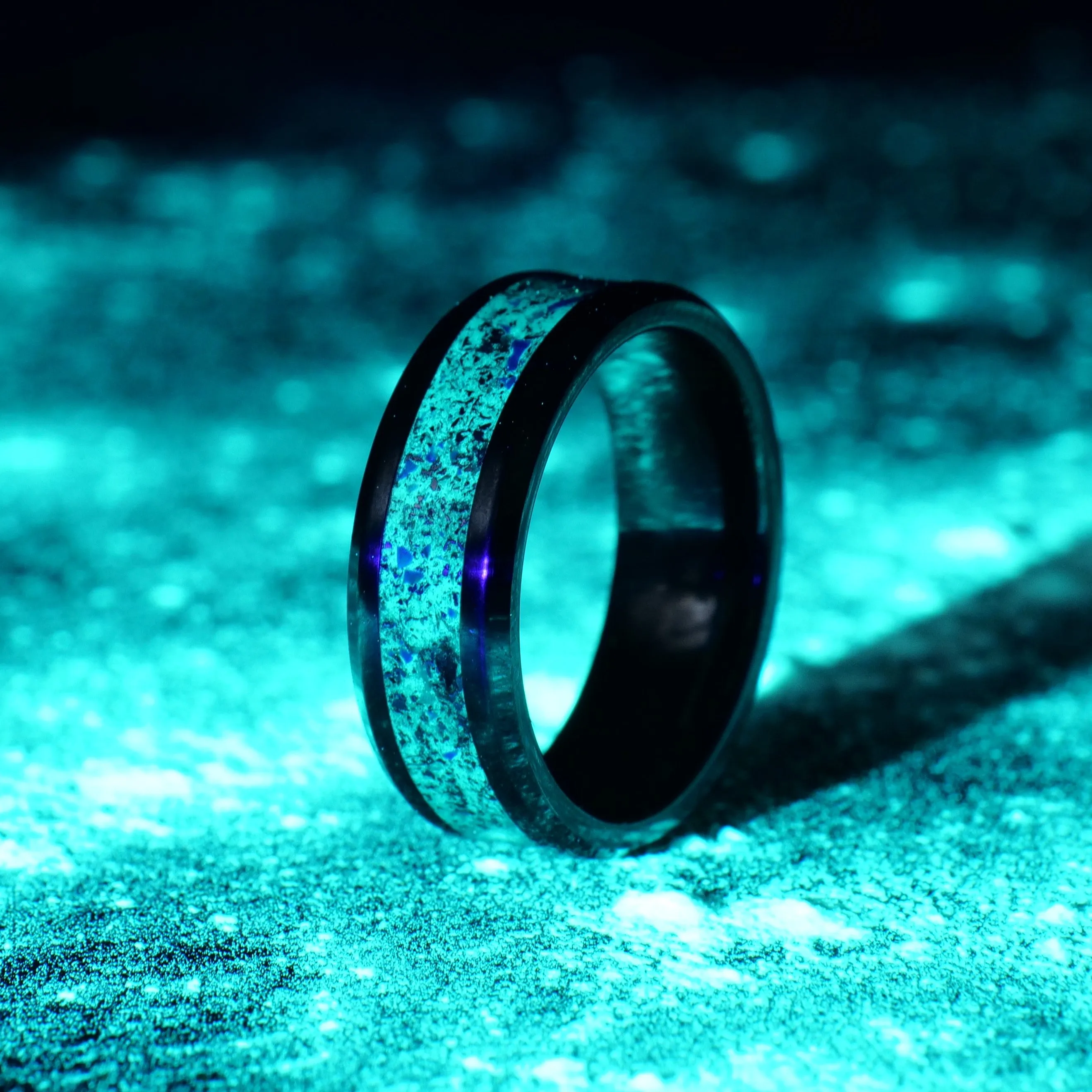 Star Dust Ring in Black Ceramic