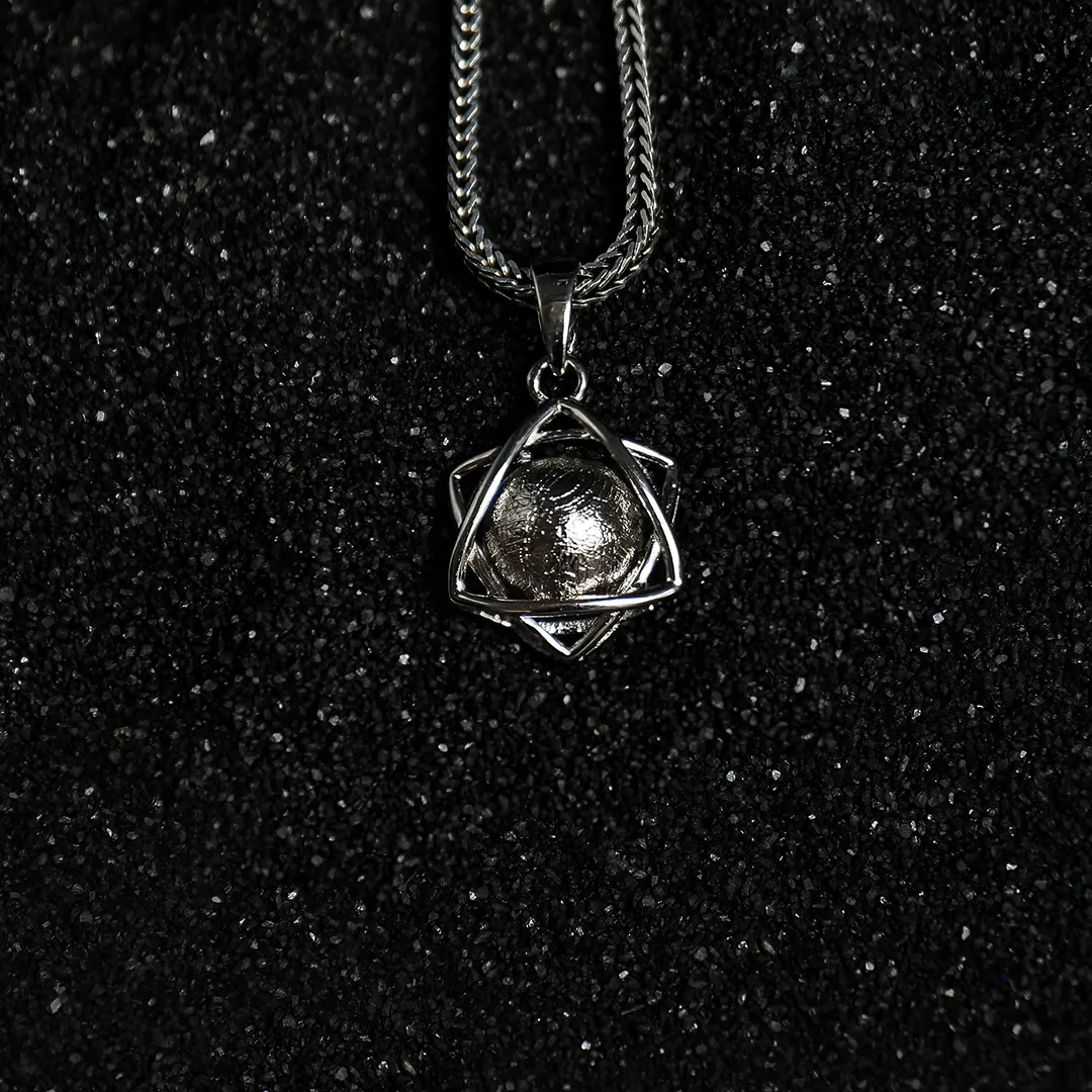 Starbound Meteorite and Sterling Silver Pendant