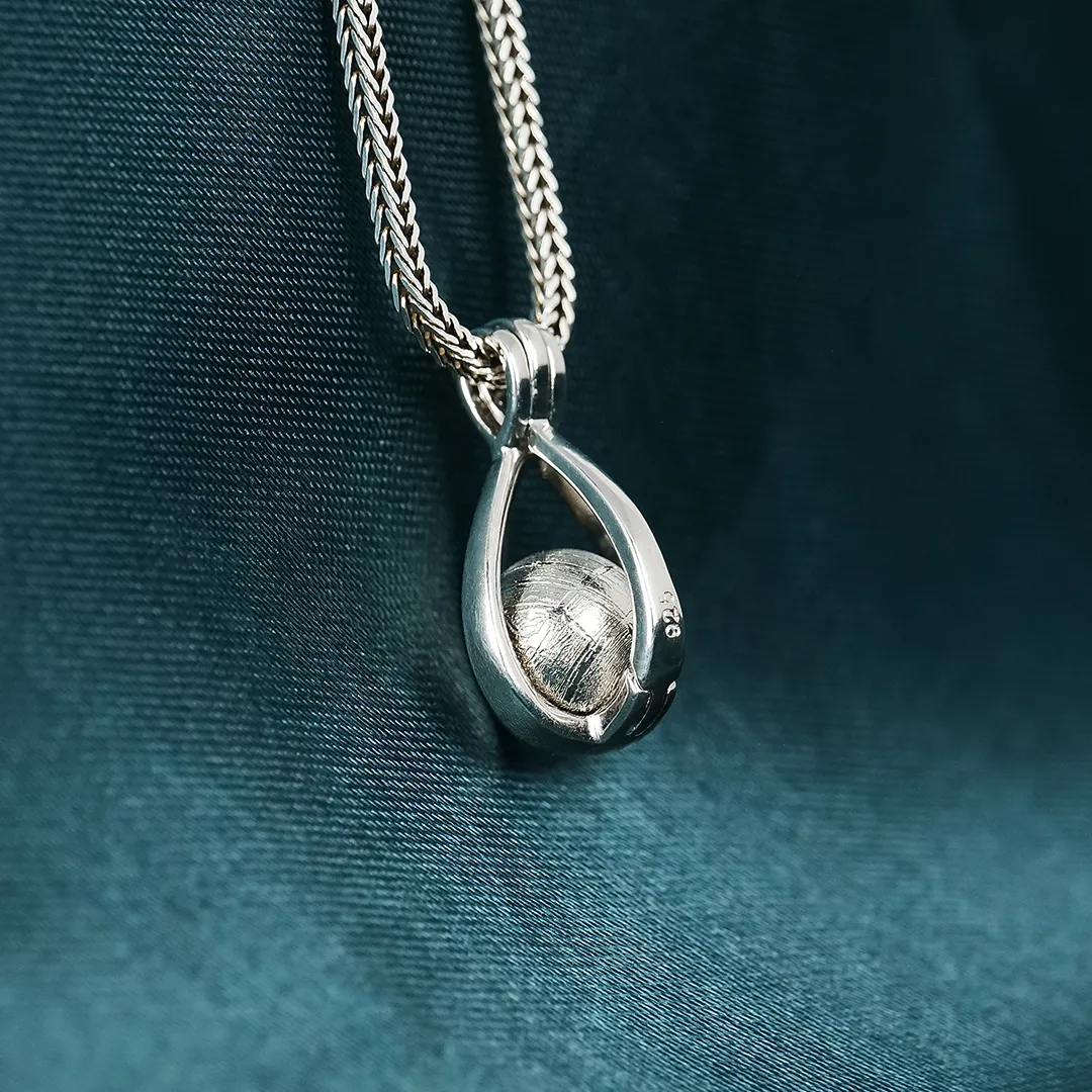 Stardrop Meteorite and Sterling Silver Pendant