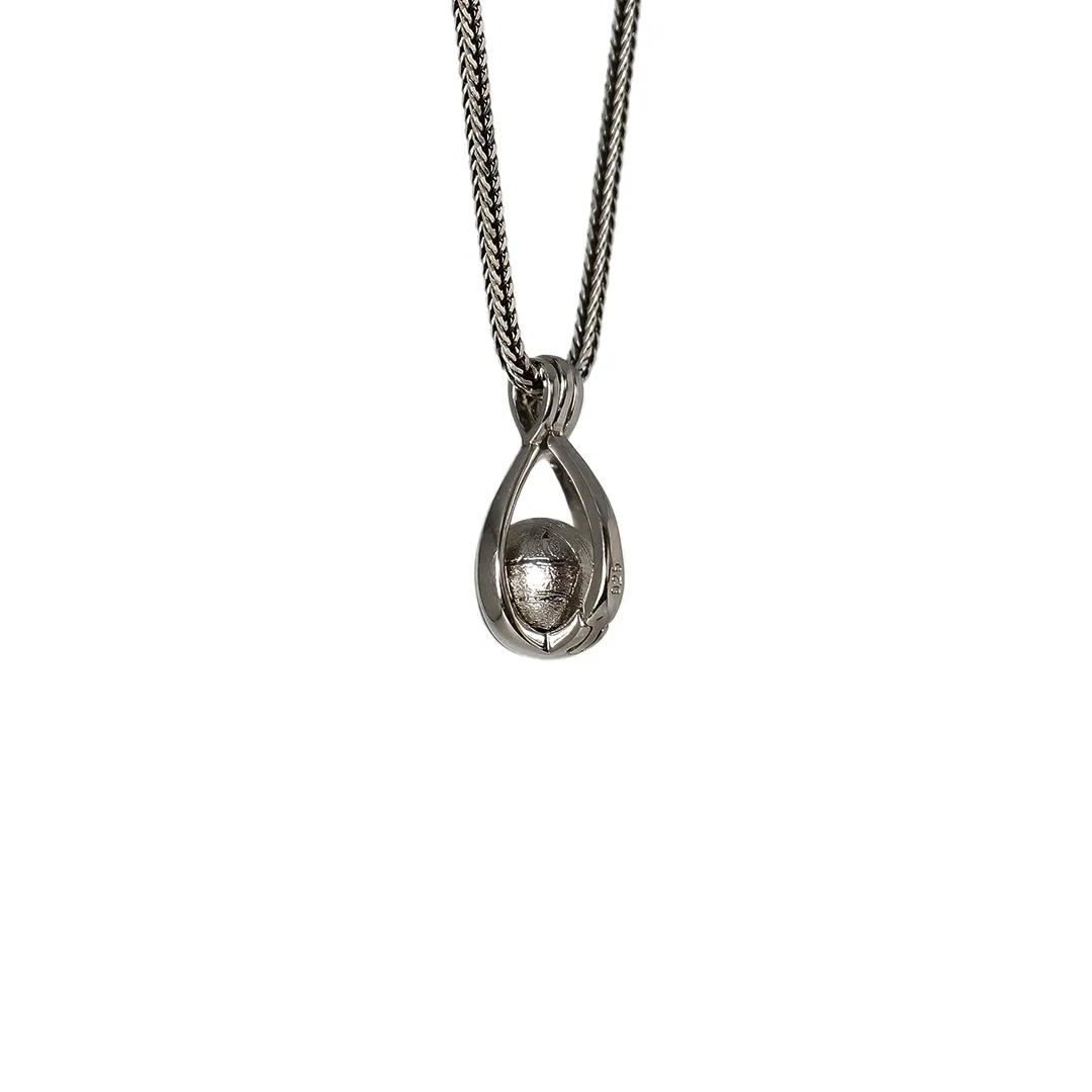 Stardrop Meteorite and Sterling Silver Pendant