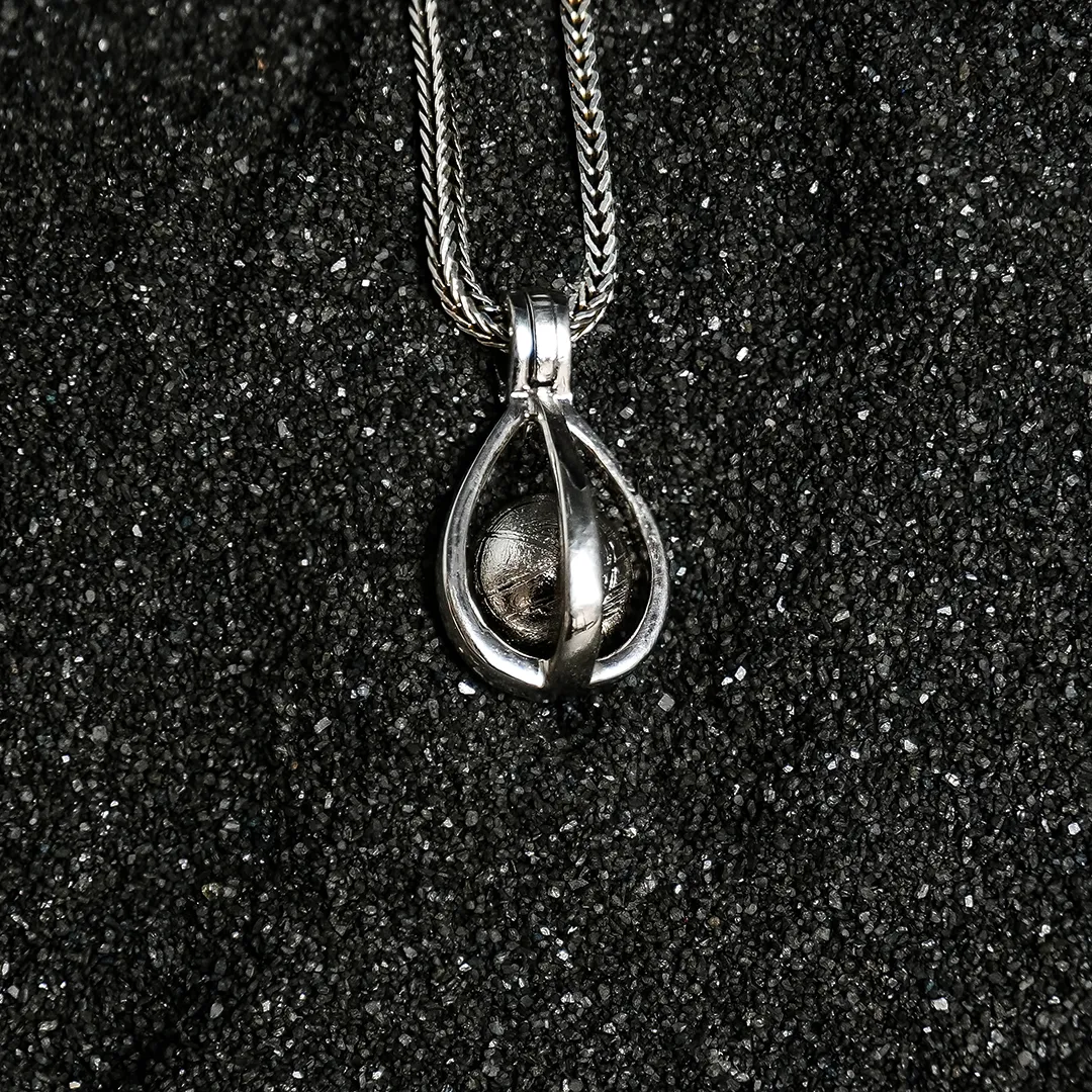 Stardrop Meteorite and Sterling Silver Pendant
