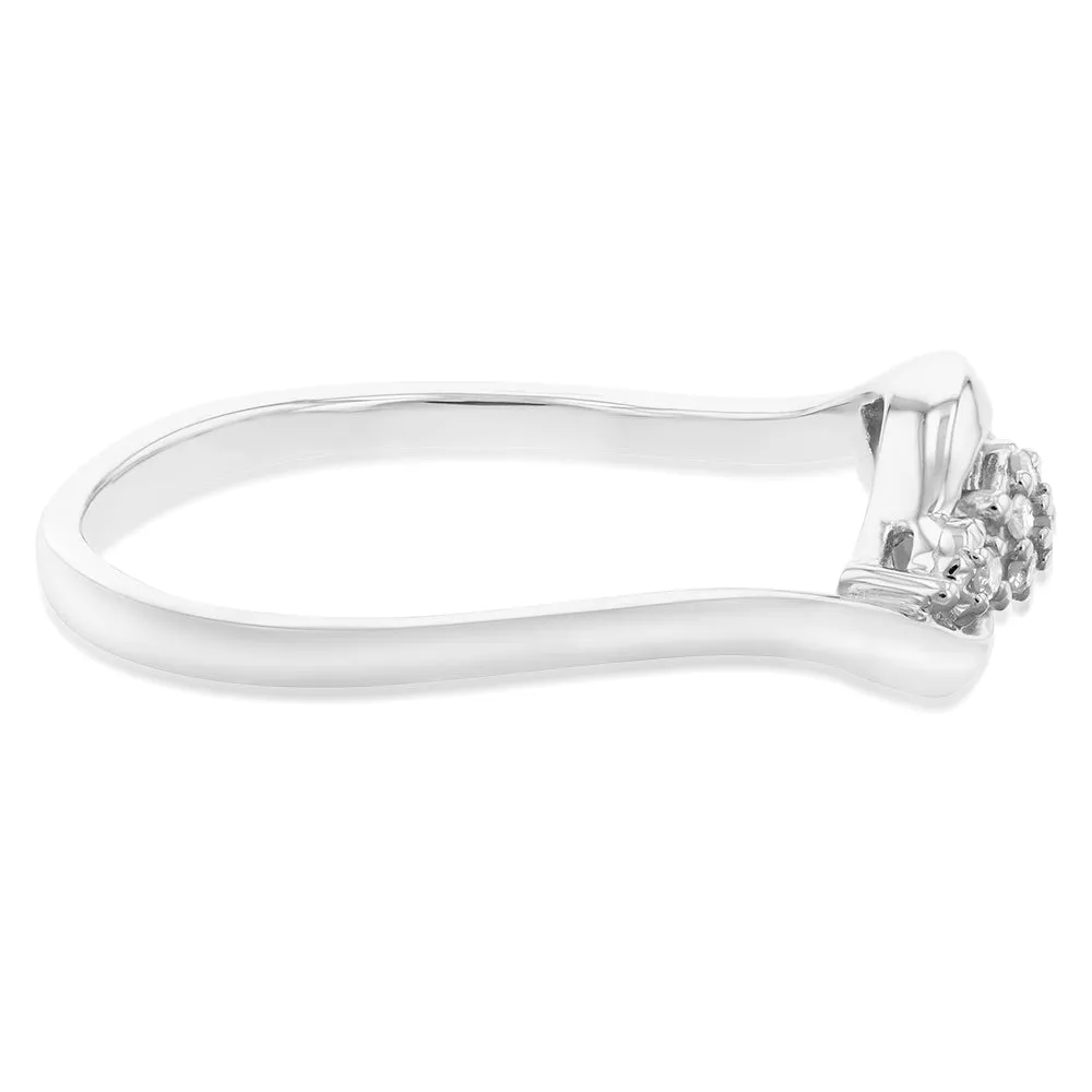 Sterling Silver 0.05 Carat Diamond Ring with 9 Brilliant Cut Diamonds Shiels