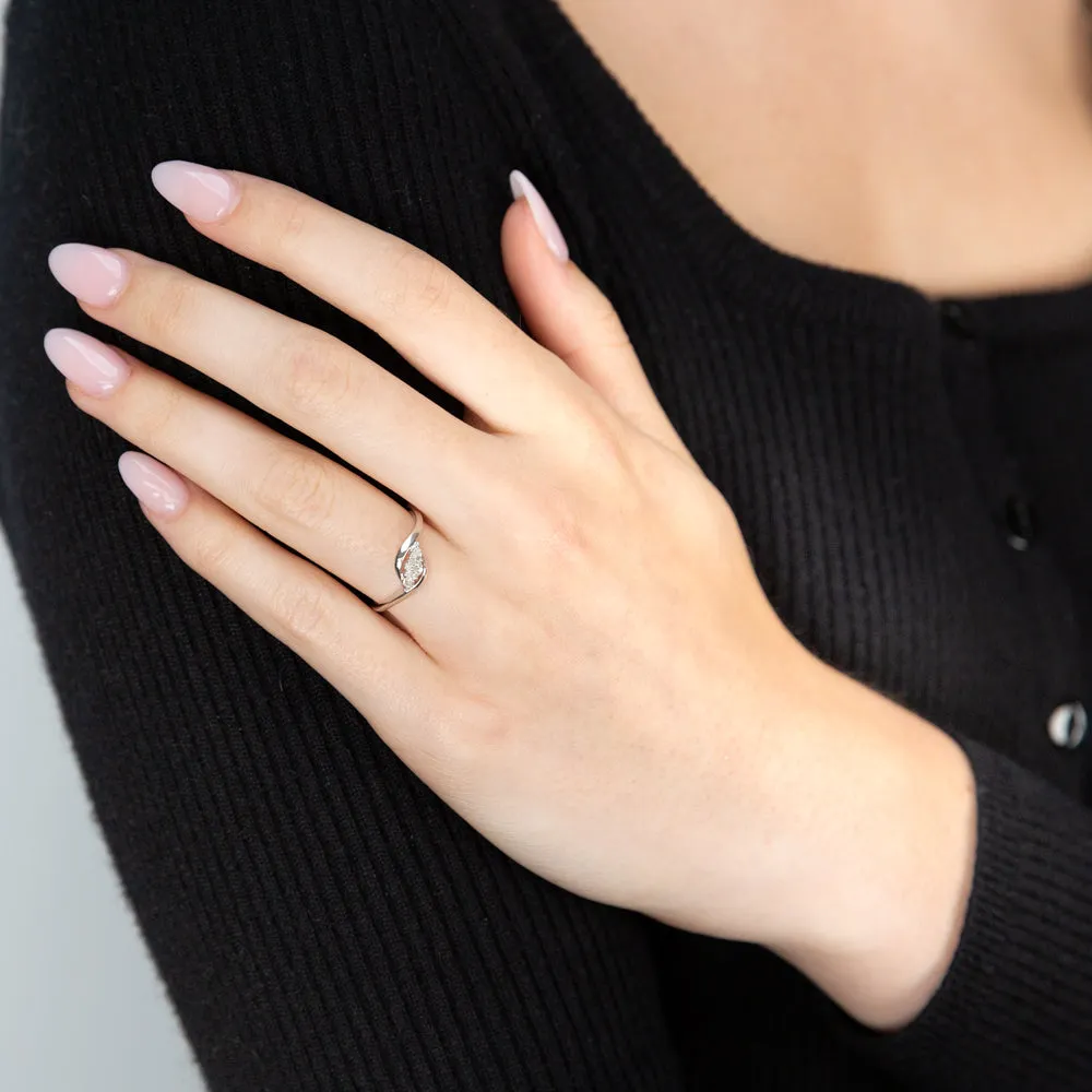 Sterling Silver 0.05 Carat Diamond Ring with 9 Brilliant Cut Diamonds Shiels