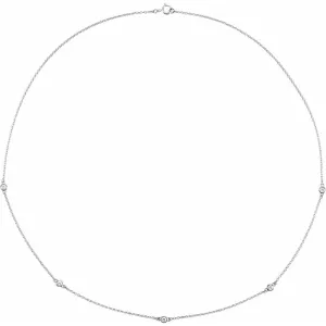 Sterling Silver 1/5 CTW Natural Diamond 3-Station 18" Necklace