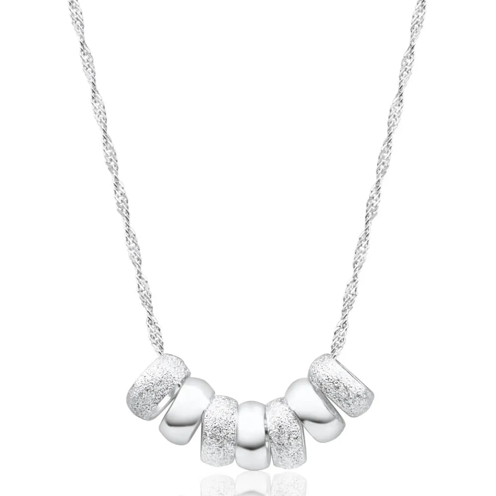 Sterling Silver 7 Rings of Luck Pendant With 50cm Chain Shiels