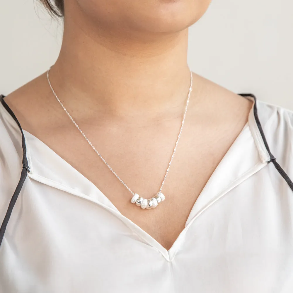 Sterling Silver 7 Rings of Luck Pendant With 50cm Chain Shiels