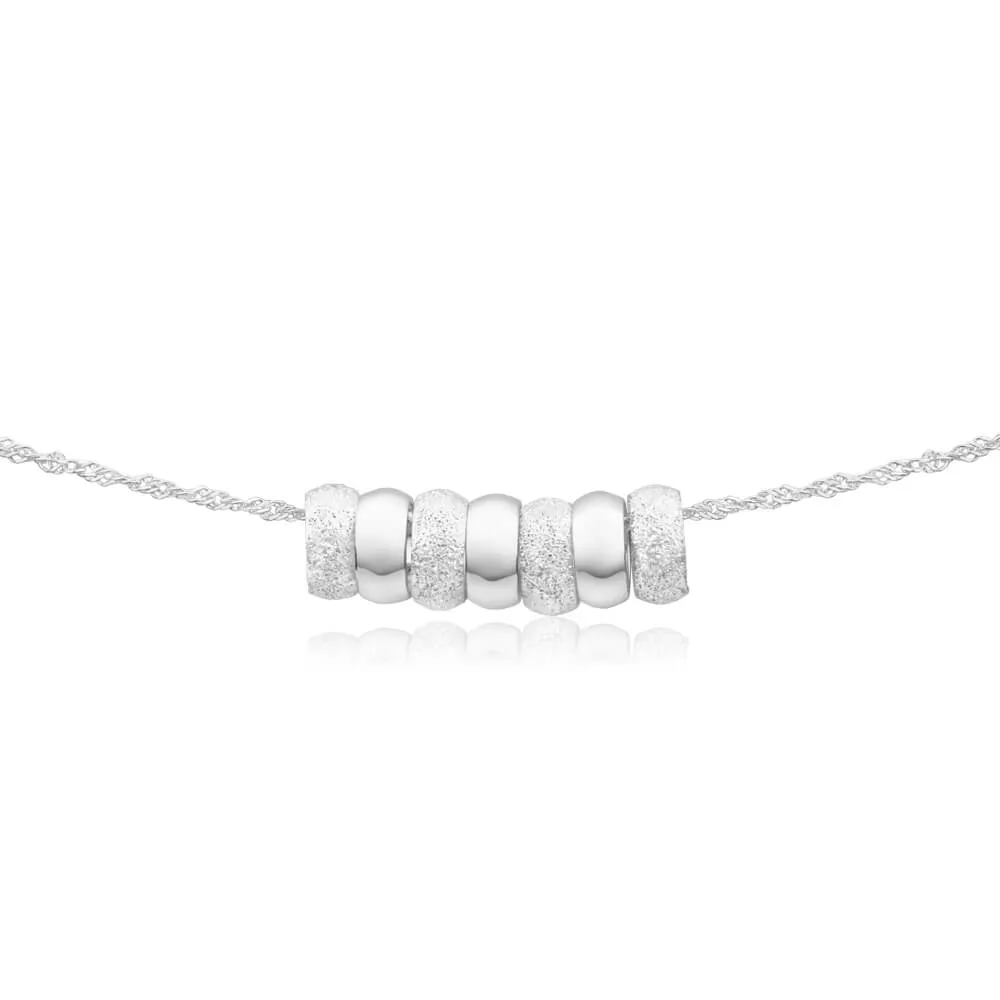Sterling Silver 7 Rings of Luck Pendant With 50cm Chain Shiels